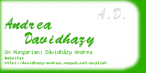 andrea davidhazy business card